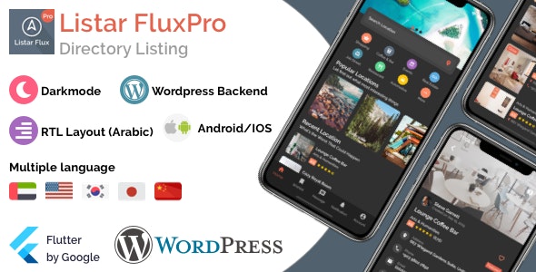 Listar FluxPro – mobile directory listing app for Flutter & WordPress