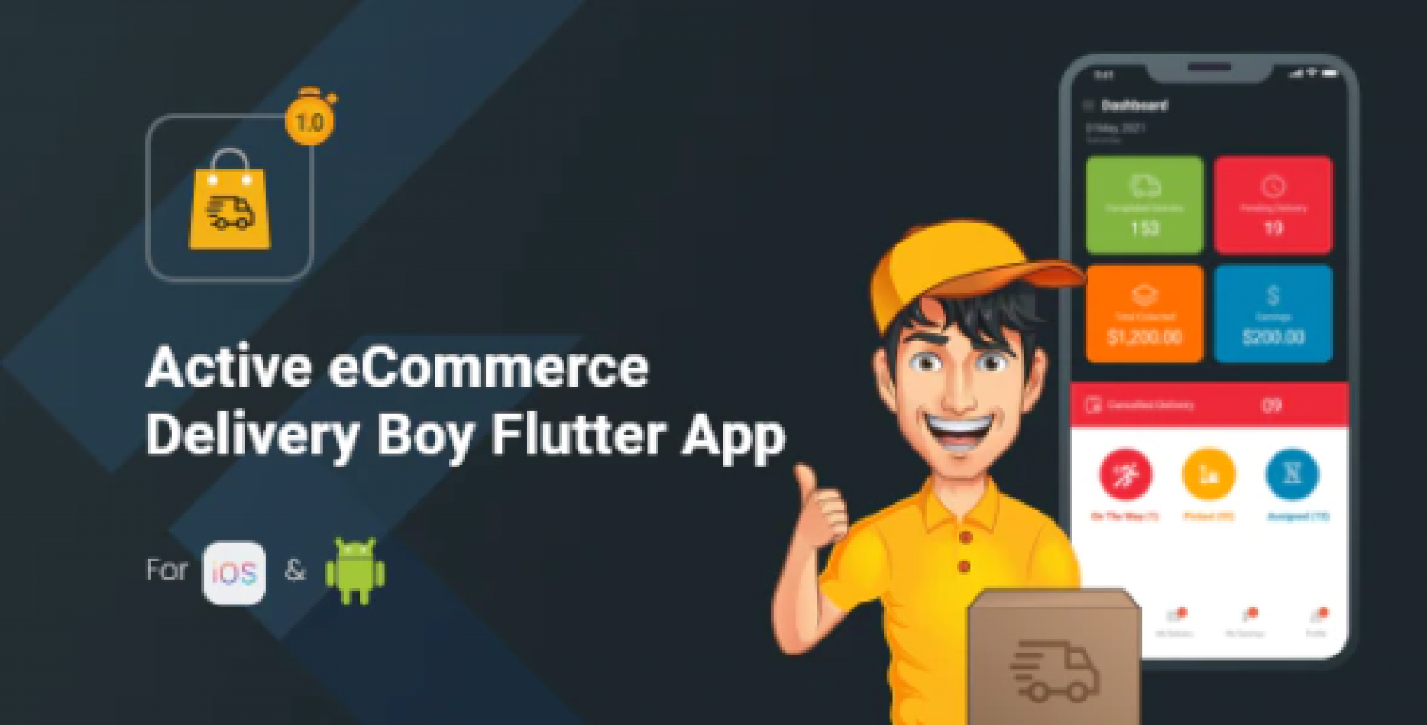 Active eCommerce Delivery Boy Flutter App - Nulled